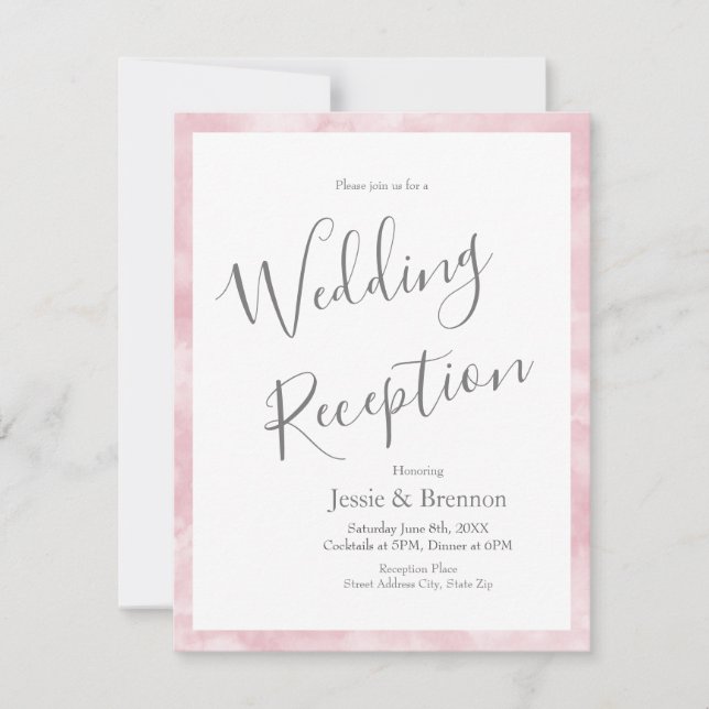 Blush Pink Watercolor Abstract Invitation (Front)