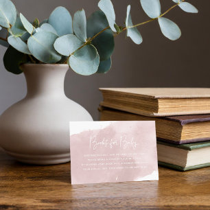 Blush Pink Watercolor Baby Shower Book Request Enclosure Card