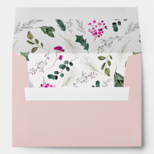 Blush Pink Watercolor Botanicals  Envelope