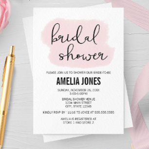 Blush Pink Watercolor Bridal Shower Invitation