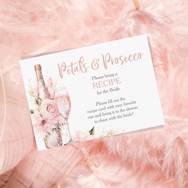 Blush Pink Watercolor Bridal Shower Recipe Request Enclosure Card (Creator Uploaded)