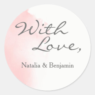 Blush Pink Watercolor Brushstroke Card Sticker