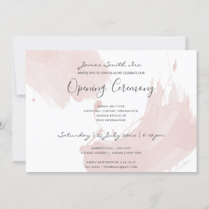 BLUSH PINK WATERCOLOR BRUSHSTROKE OPENING CEREMONY INVITATION