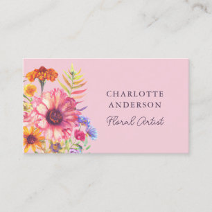Blush Pink Watercolor Business Card