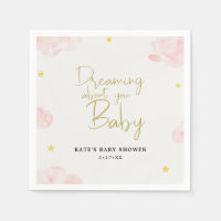 Blush Pink Watercolor Clouds Girl Baby Shower