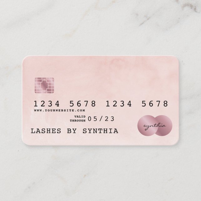 Blush Pink Watercolor Credit Card Style (Front)