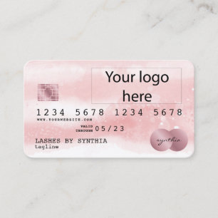 Blush Pink Watercolor Credit Card Style ADD LOGO