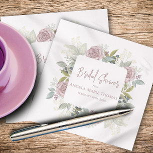 Blush Pink Watercolor Cute Floral Custom Napkin