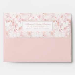 Blush Pink Watercolor Damask Wedding Envelope