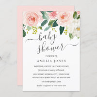 Blush Pink Watercolor Floral Baby Shower