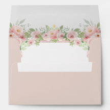 Blush Pink Watercolor Floral Glitter Quinceanera