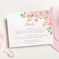 Blush Pink Watercolor Floral Greenery Wedding