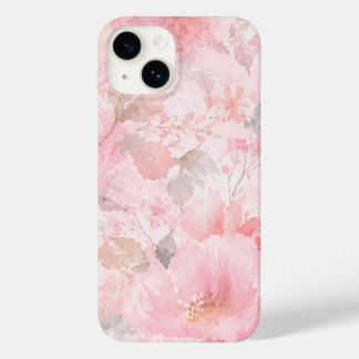 Blush Pink Watercolor Floral Pattern Case-Mate iPhone 14 Case