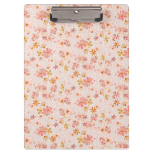 Blush Pink Watercolor Floral Pattern Clipboard