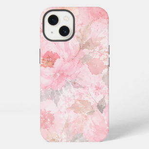 Blush Pink Watercolor Floral Pattern iPhone 13 Case