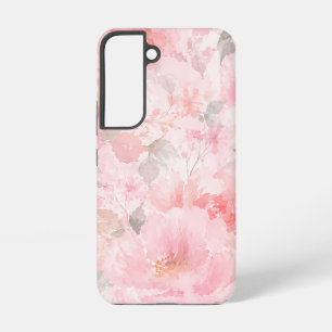 Blush Pink Watercolor Floral Pattern Samsung Galaxy Case