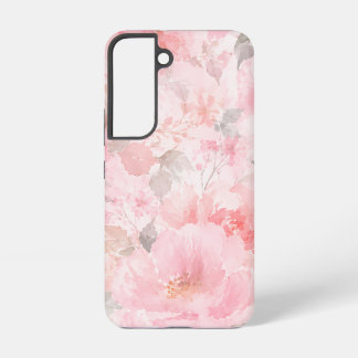 Blush Pink Watercolor Floral Pattern Samsung Galaxy Case