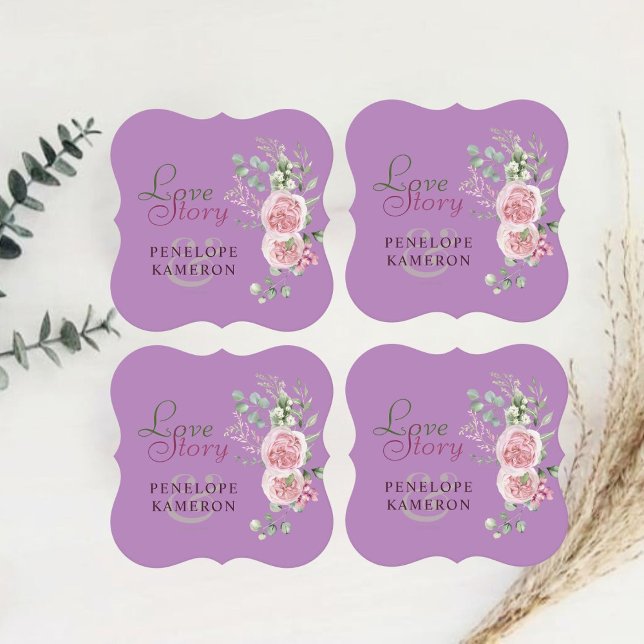 Blush Pink Watercolor Floral Peony  Paper Coaster (Creator Uploaded)