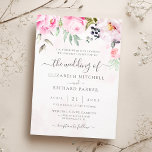 Blush Pink Watercolor Floral Peony Wedding Invitation<br><div class="desc">An elegant floral wedding invitation featuring blush pink watercolor peonies and roses with modern handwritten calligraphy. This beautiful design is perfect for spring and summer weddings with a romantic or vintage theme.</div>