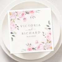 Blush Pink Watercolor Floral Peony Wedding