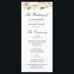 blush pink watercolor floral wedding program programme<br><div class="desc">A lovely blush pink floral design with black text on white background. You can personalise the text and colours on this wedding program template.</div>