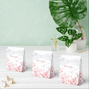 Blush Pink Watercolor Florals Tent Favour Box