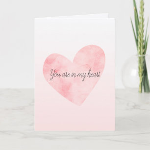 Blush Pink Watercolor Heart Card