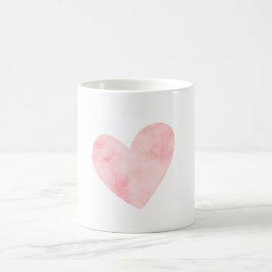 Blush Pink Watercolor Heart Coffee Mug