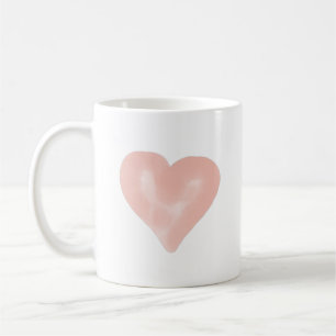 Blush Pink Watercolor Heart Love Coffee Mug
