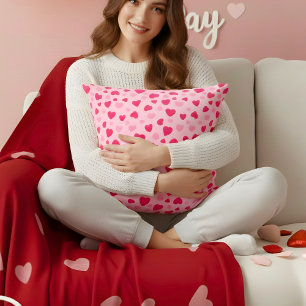 Blush Pink Watercolor Hearts Valentine’s Cushion