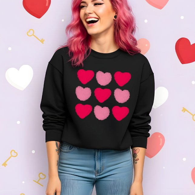 Blush Pink Watercolor Hearts Valentine’s Gift Sweatshirt (Creator Uploaded)