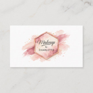 Blush Pink Watercolor Hexagon Elegance Business Card