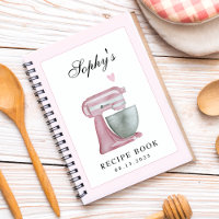 Blush Pink Watercolor Kitchen Recipe Book