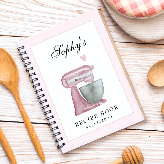 Blush Pink Watercolor Kitchen Recipe Book (Creator Uploaded)