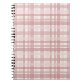 Blush Pink Watercolor Plaid Pattern | Modern Soft Notebook