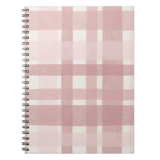 Blush Pink Watercolor Plaid Pattern | Modern Soft Notebook