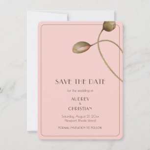 Blush Pink Watercolor Poppy Wedding Save The Date