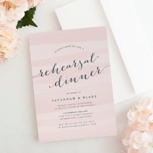 Blush Pink Watercolor Rehearsal Dinner Invitation