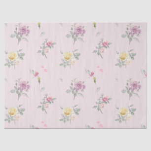 Blush Pink Watercolor Rose Floral Tissue Paper