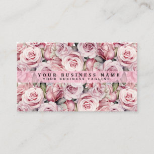 Blush Pink Watercolor Roses Business Cards