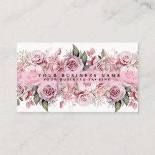 Blush Pink Watercolor Roses Business Cards