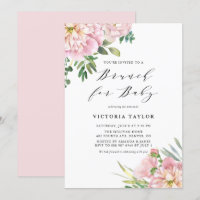 Blush Pink Watercolor Roses Floral Brunch for Baby
