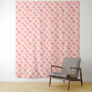 Blush Pink Watercolor Roses Tapestry