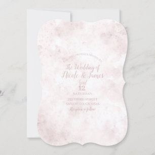 Blush Pink Watercolor Stain Modern Glam Wedding Invitation