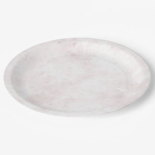 Blush Pink Watercolor Stain Modern Glam Wedding Paper Plate