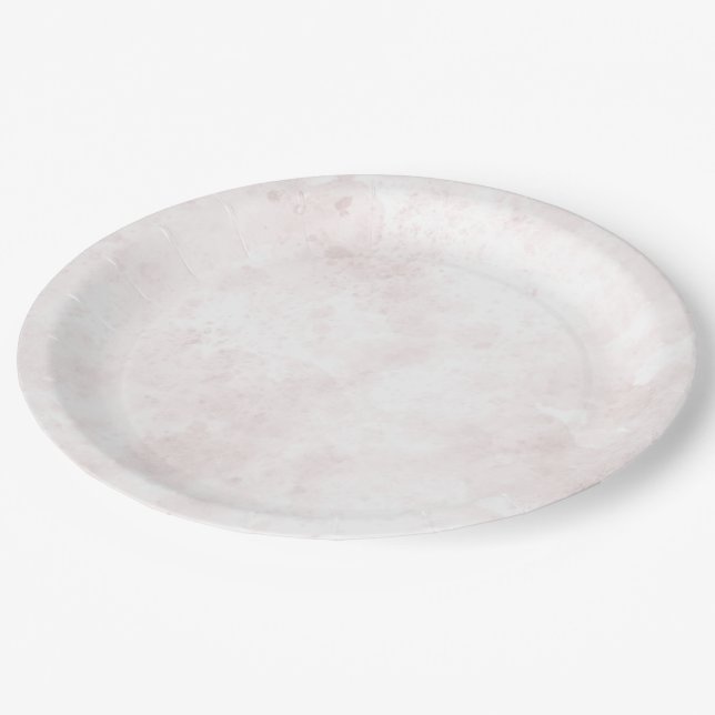 Blush Pink Watercolor Stain Modern Glam Wedding Paper Plate (Angled)
