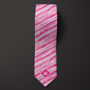 Blush Pink Watercolor Striped Tie