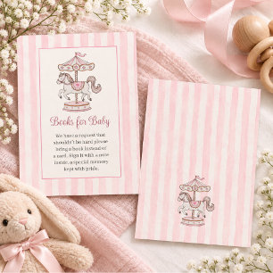 Blush Pink Watercolor Stripes Girl Baby Shower Enclosure Card