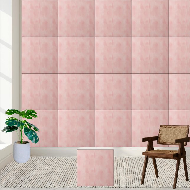 Blush Pink Watercolor Texture Ceramic Tile  (Blush Pink Watercolor Texture Ceramic Tile)