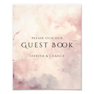 Blush Pink Watercolor Wash Wedding Guest Book Sign